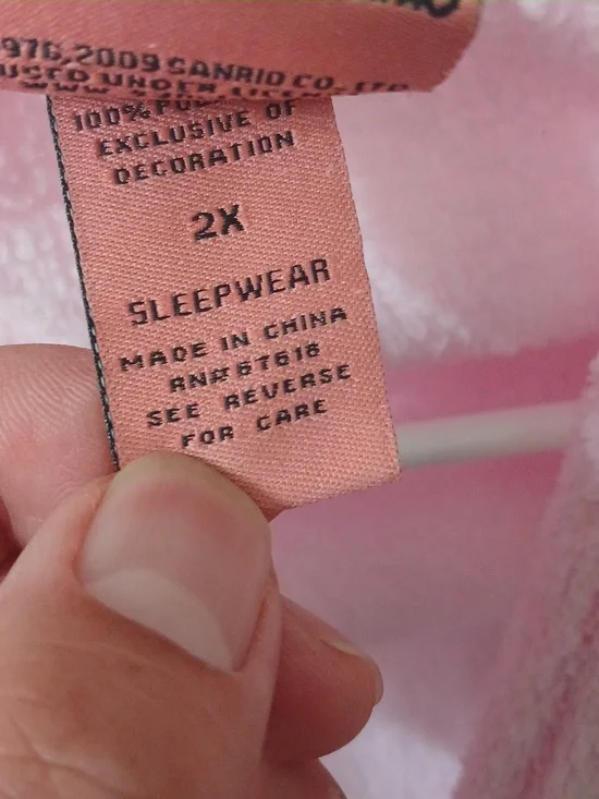 Hello Kitty Pink and White Embroidered Tag Plush - Picture 3 of 9